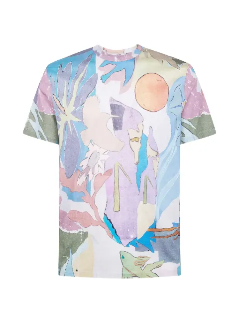 Paul Smith abstract-print T-shirt Neutrals M1R919TVP5655