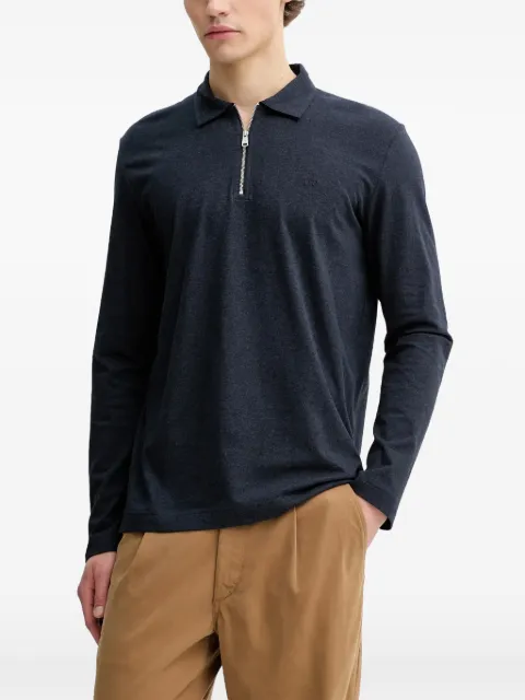 Marc O'Polo zip-neck long-sleeve polo shirt Blue 620202755050