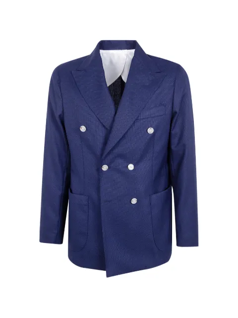 Barba double-breasted wool blazer Blue BACTIVE53079