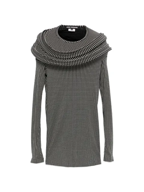 Junya Watanabe cowl-neck polka-dot top Black JQT023