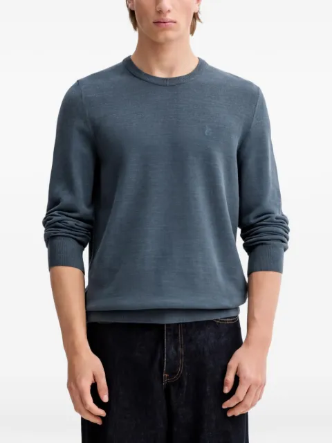 Marc O'Polo embroidered crewneck knitwear Blue 620502360074