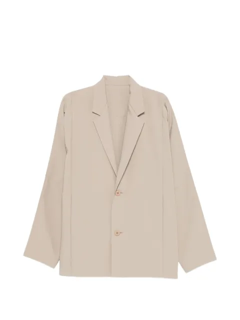 Issey Miyake Men notched-lapel single-breasted relaxed-fit blazer Neutrals LA66FD110