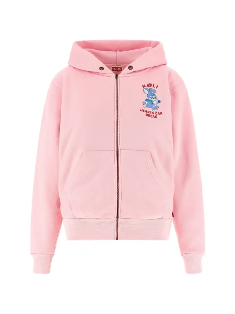 Kenzo Cartoon print zip hoodie Pink FG52HO2034MJ