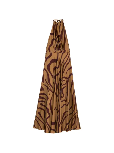Raquel Diniz zebra halterneck dress Neutrals 5L03131NSS002000598002