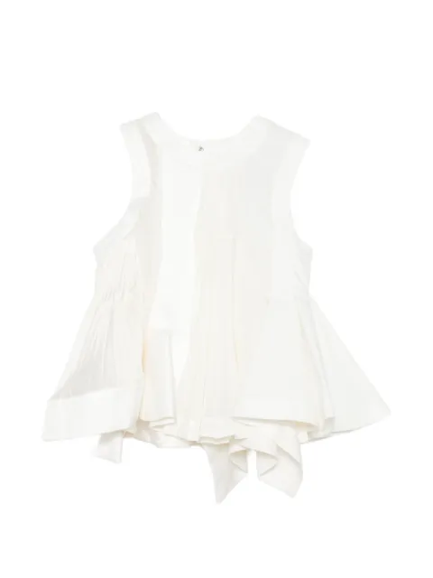 sacai ruffled sleeveless top White 2608518
