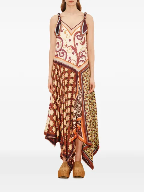 ALEMAIS Wilson knotted print midi dress Neutrals 6965DMULTI