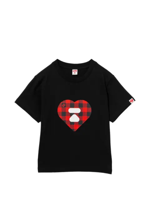 APEE™ by *A BATHING APE® heart motif crew neck T-shirt Black 0PXTEAS488A6QBKX00S