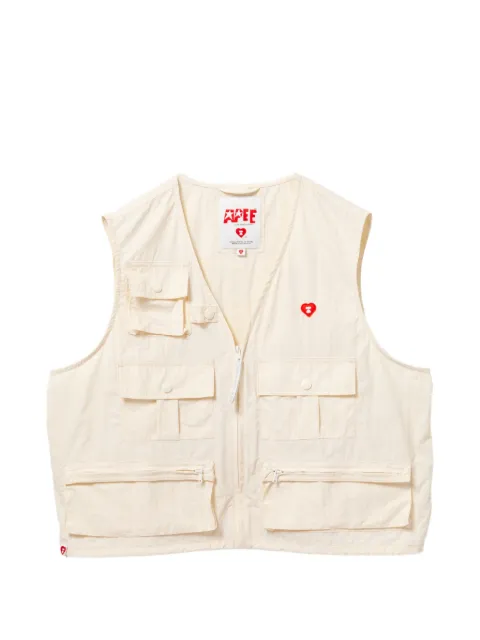APEE™ by *A BATHING APE® logo-patched sleeveless jacket Neutrals 0PXVCAS173A6QIVX00S