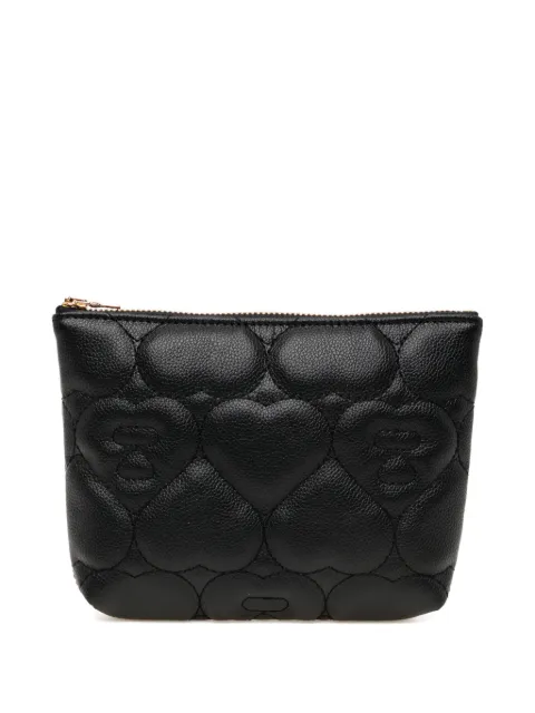 APEE™ by *A BATHING APE® heart quilted wallet Black 0PXSGAS304A6QBKX00F