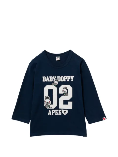 APEE™ by *A BATHING APE® logo-patched crew neck T-shirt Blue 0PXLTAS264A6QNYX00S
