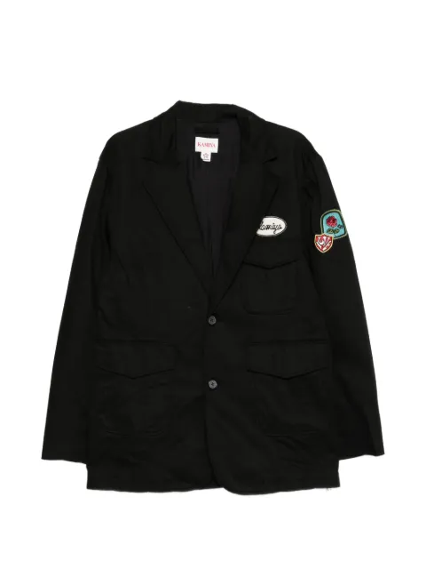 KAMIYA patch-detail single-breasted jacket Black G16JK015BLACK