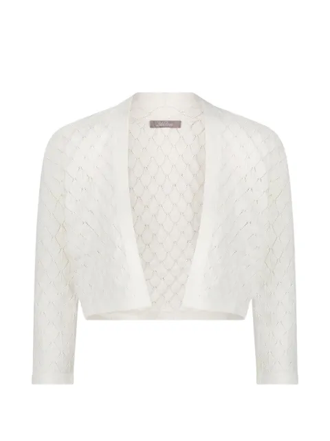 Lela Rose open-front knit bolero White LR3799IVORY