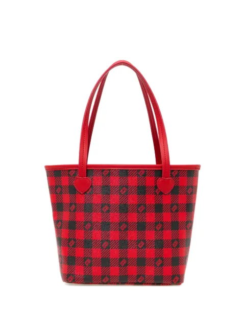 APEE™ by *A BATHING APE® logo checked tote bag Red 0PXBGAS282A6QRDA00F