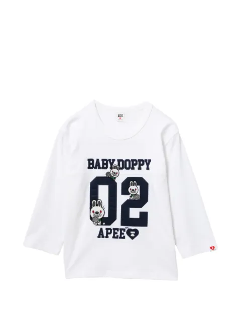 APEE™ by *A BATHING APE® logo-patch crew neck T-shirt White 0PXLTAS264A6QWHX00S