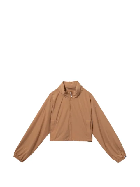APEE™ by *A BATHING APE® logo-patched cropped jacket Brown 0PXLJAS201A6QBGP00S
