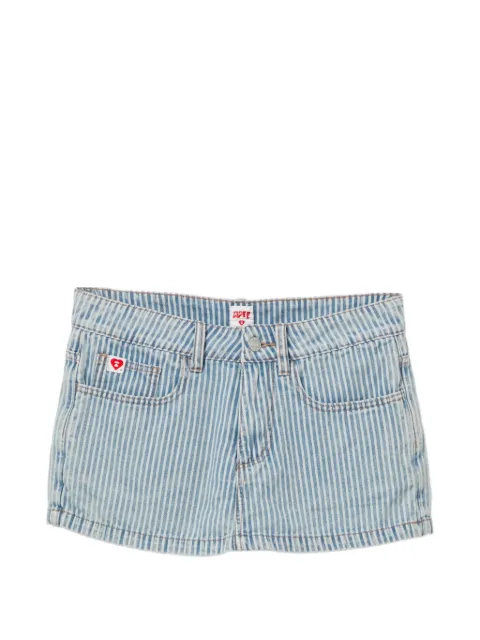 APEE™ by *A BATHING APE® logo-patched striped shorts Blue 0PXSPAS437B6QBLB00S