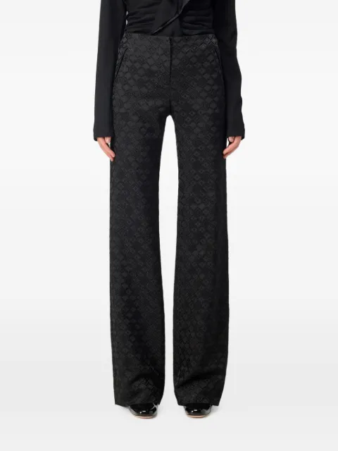 Alberta Ferretti jacquard-pattern straight-leg trousers Black A03125134