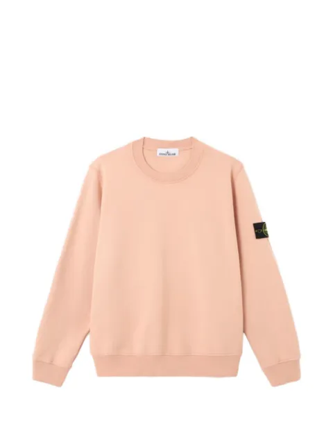 Stone Island 6100060 organic cotton fleece regular-fit crew-neck sweatshirt with raglan sleeves Pink L1S156100060S0051