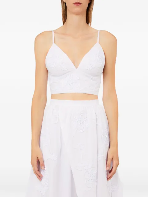 LIU JO floral embroidered top White CA6181T039A11111