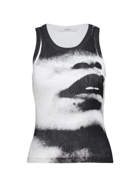 Givenchy artistic-print fitted tank top Black BW70FPPY06