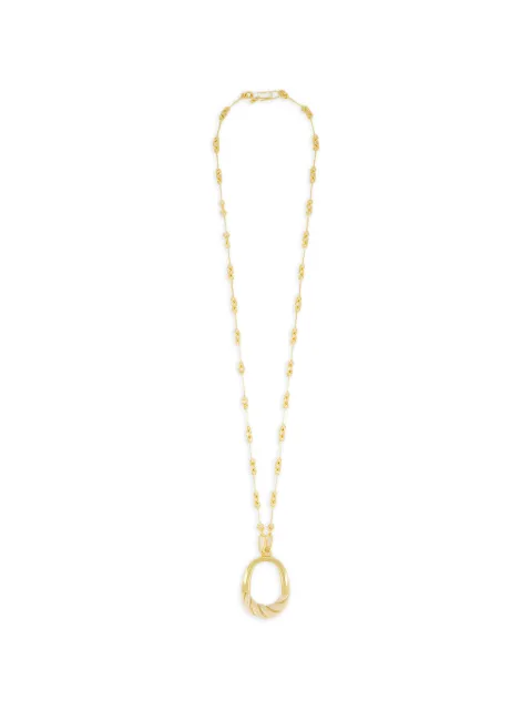 Aurelie Bidermann Diana oval-pendent necklace Gold SS25SA04MG