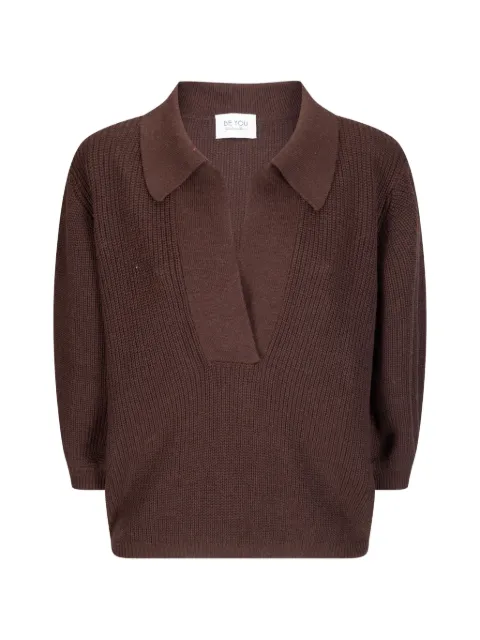 be you collared sweater Brown MVD22B6