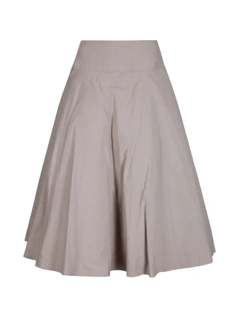 Yohji Yamamoto C/Li poplin midi skirt Neutrals FKS64006