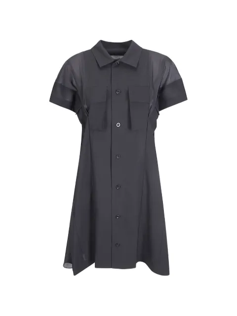 sacai pocket suiting wool mini dress Grey 2608427