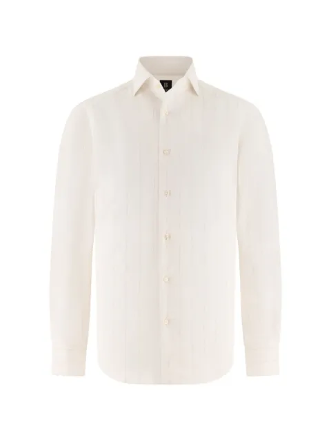 Boggi Milano regular fit linen shirt White BO26P075301