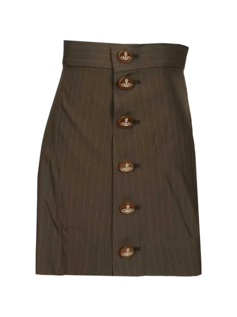 Vivienne Westwood Elle button pinstripe shorts Green 1F01001GW01EJ