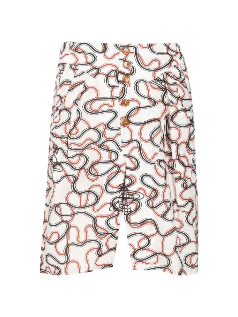 Vivienne Westwood squiggle-print bermuda shorts White 3F03000BW01GK