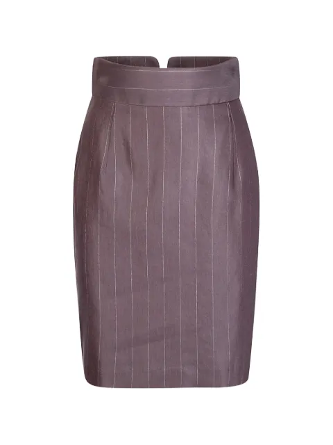 Tagliatore pinstripe pencil skirt Brown NELL340350EM989