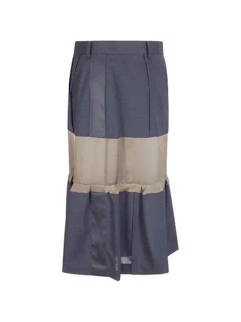 sacai pleated panelled mini skirt Blue 2608432