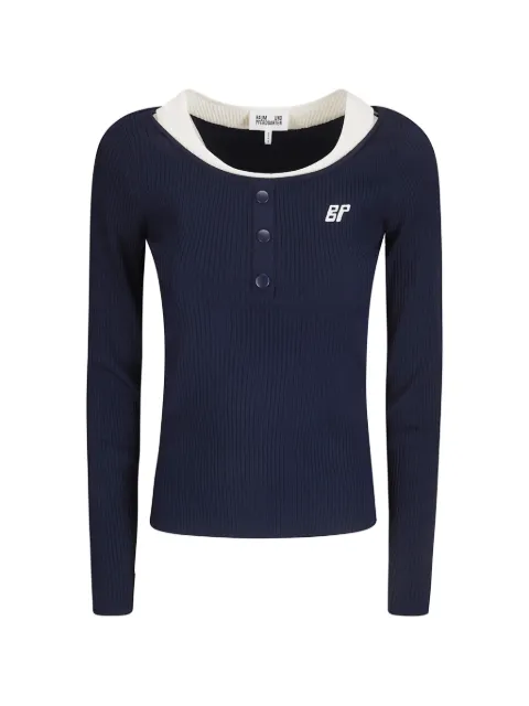 Baum Und Pferdgarten Clary button ribbed sweater Blue 24770