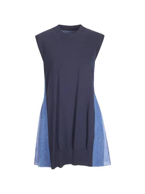 sacai denim knit mini dress Blue 2608472