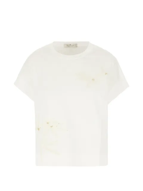 PANICALE sequin-embellished embroidered T-shirt Neutrals D381641G