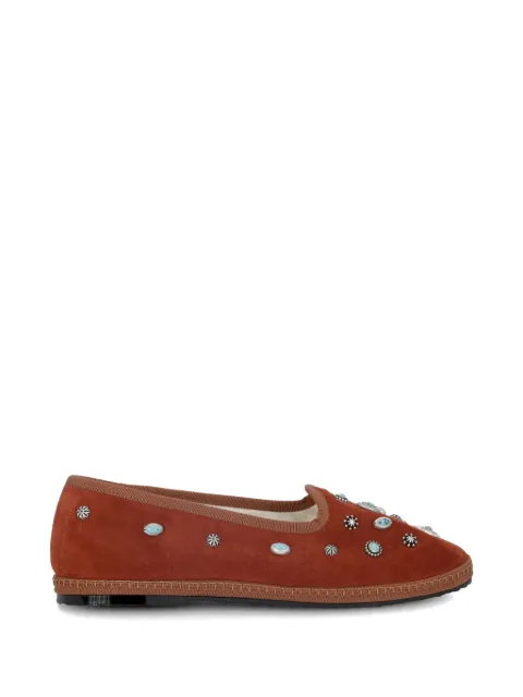 Fortela stud suede ballet flats Brown WFRUTATEB010C501