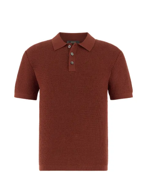 Boggi Milano knitted polo shirt in 100% organic cotton Orange BO26P057202