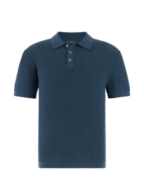 Boggi Milano knitted polo shirt in organic cotton Blue BO26P057201