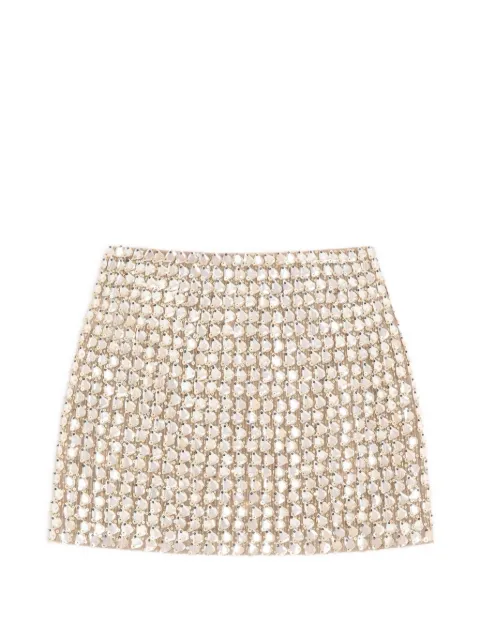Valentino Garavani mini skirt in embroidered organza Neutrals BRAF441C8