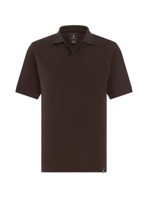 Boggi Milano high-performance piqué polo shirt with S-Cafè® yarn Brown BO26P024208