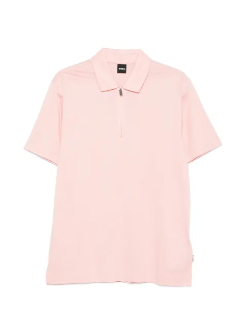 BOSS zip-up polo shirt Pink 50537954