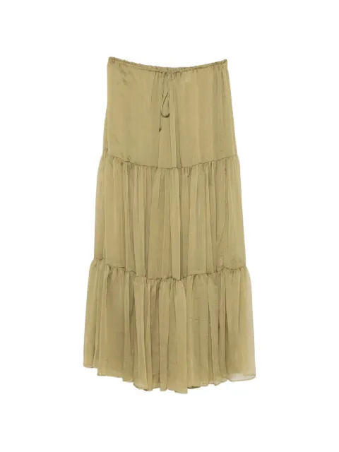 ARCINA ORI Sabrina tiered maxi skirt Green SS26SK014