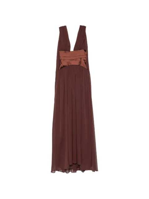 ARCINA ORI Ramona draped-panel maxi dress Brown SS26DR047