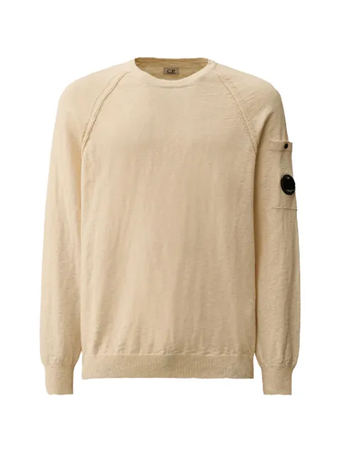 C.P. Company crew-neck lens raglan sweater Neutrals 20CMKN106A110373A114