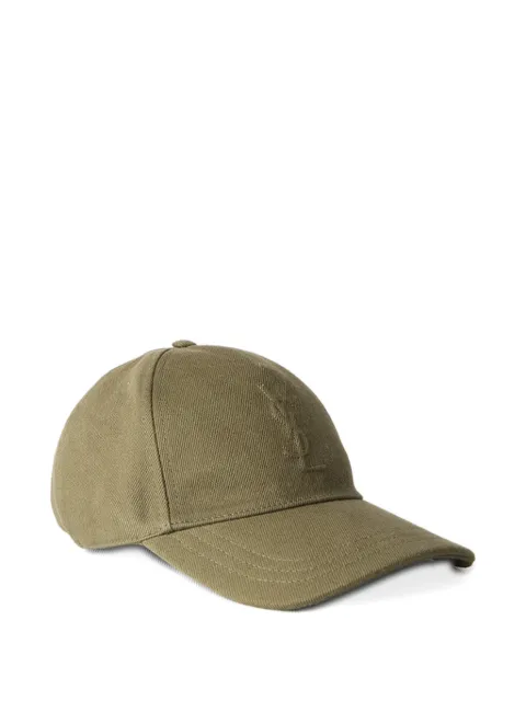 Saint Laurent Cassandre cotton baseball cap Green 8646083YT51