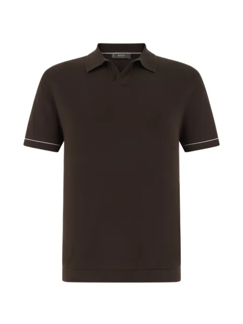 Boggi Milano open-collar polo shirt Brown BO26P032705