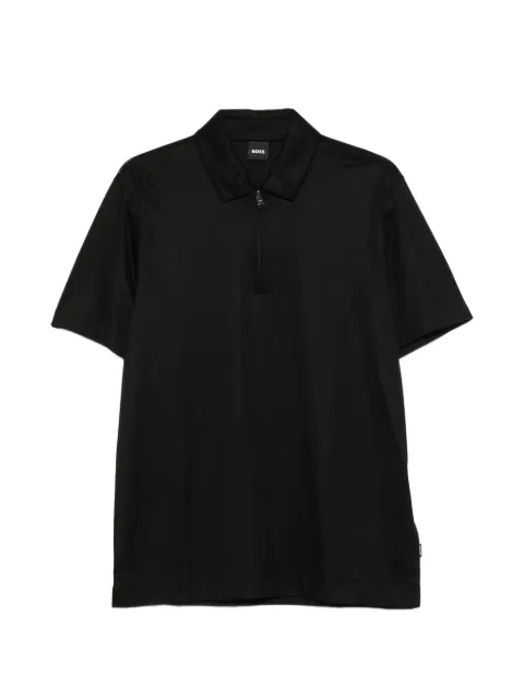BOSS zip polo shirt Black 50537954