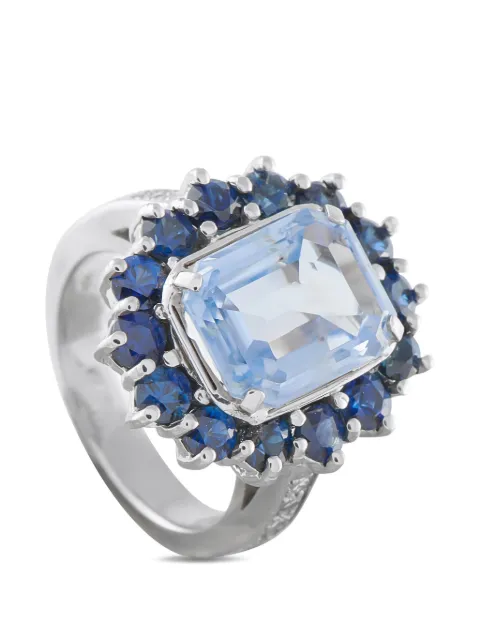 LB Exclusive diamonds and sapphires ring Silver MF07030226