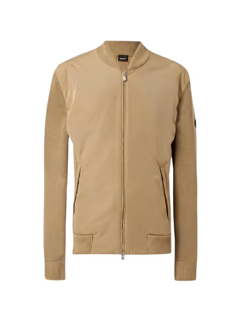BOSS C-Ubaio zip-up panelled sweater Neutrals 50556325